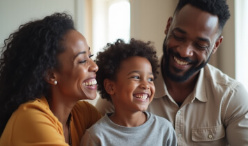 Smiling, laughing, happy family