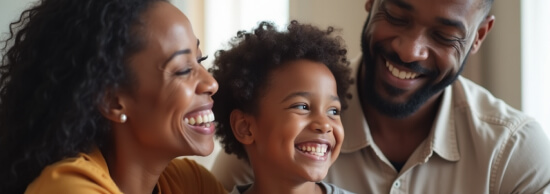 Smiling, laughing, happy family